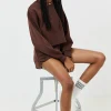 Cheap Aje ATHLETICA Cotton Terry Crew Jumper 413 Dark Chocolate Brown