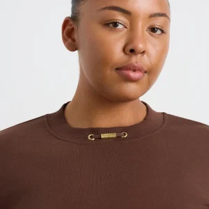 Cheap Aje ATHLETICA Cotton Terry Crew Jumper 413 Dark Chocolate Brown