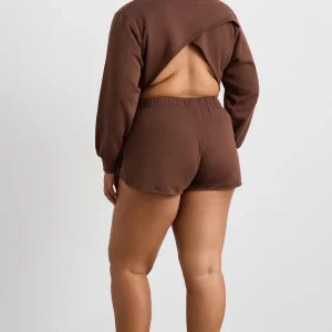 Cheap Aje ATHLETICA Cotton Terry Crew Jumper 413 Dark Chocolate Brown