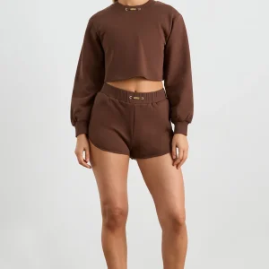 Cheap Aje ATHLETICA Cotton Terry Crew Jumper 413 Dark Chocolate Brown