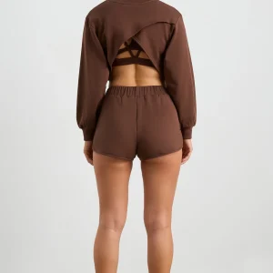 Cheap Aje ATHLETICA Cotton Terry Crew Jumper 413 Dark Chocolate Brown