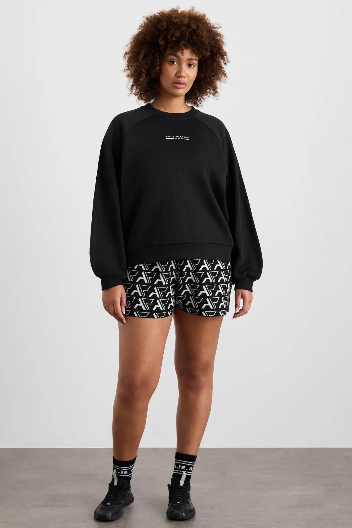 crew_neck_raglan_jumper__10.webp Cheap Aje ATHLETICA Crew Neck Raglan Jumper 436 Black