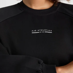 Cheap Aje ATHLETICA Crew Neck Raglan Jumper 436 Black