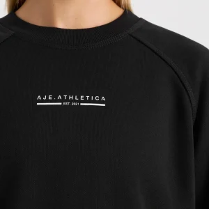 Cheap Aje ATHLETICA Crew Neck Raglan Jumper 436 Black