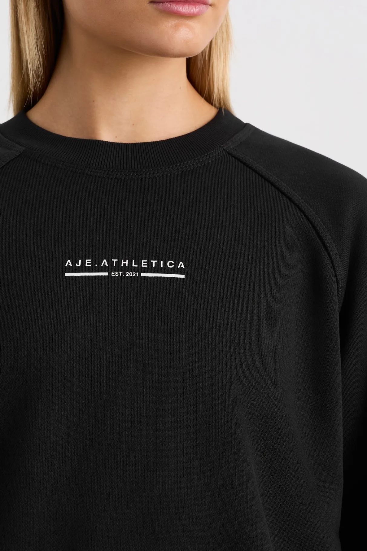 crew_neck_raglan_jumper__3.webp Cheap Aje ATHLETICA Crew Neck Raglan Jumper 436 Black