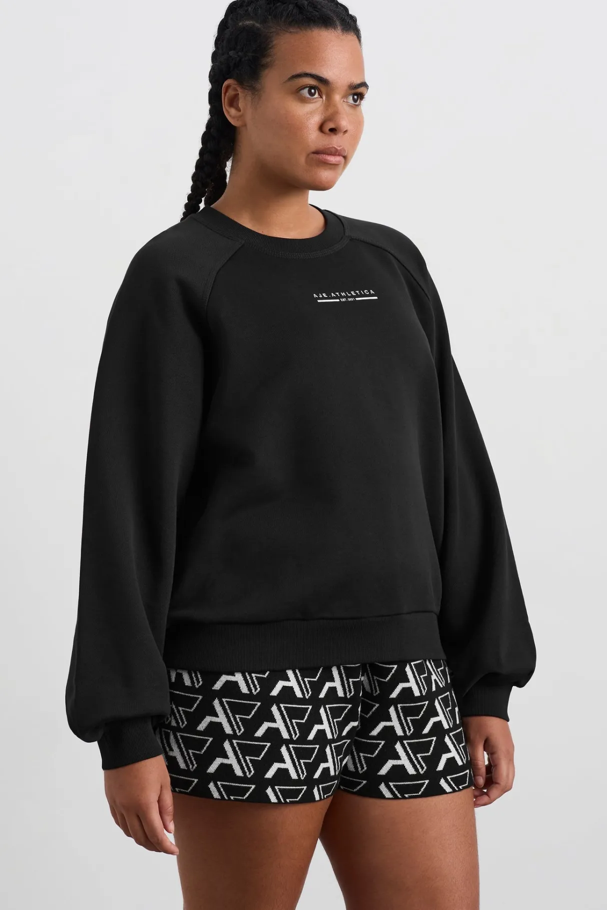 crew_neck_raglan_jumper__5.webp Cheap Aje ATHLETICA Crew Neck Raglan Jumper 436 Black