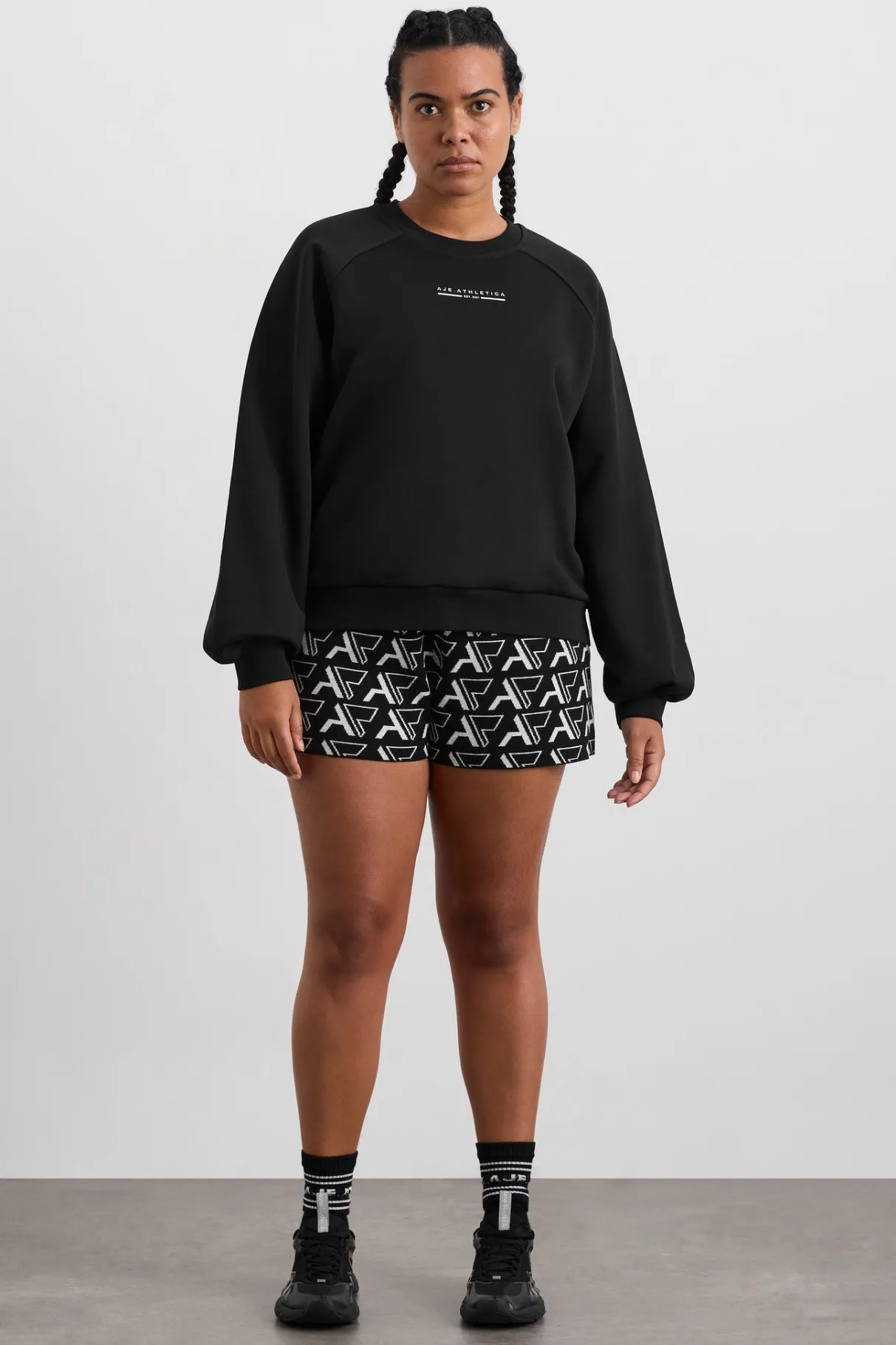 crew_neck_raglan_jumper__6.webp Cheap Aje ATHLETICA Crew Neck Raglan Jumper 436 Black