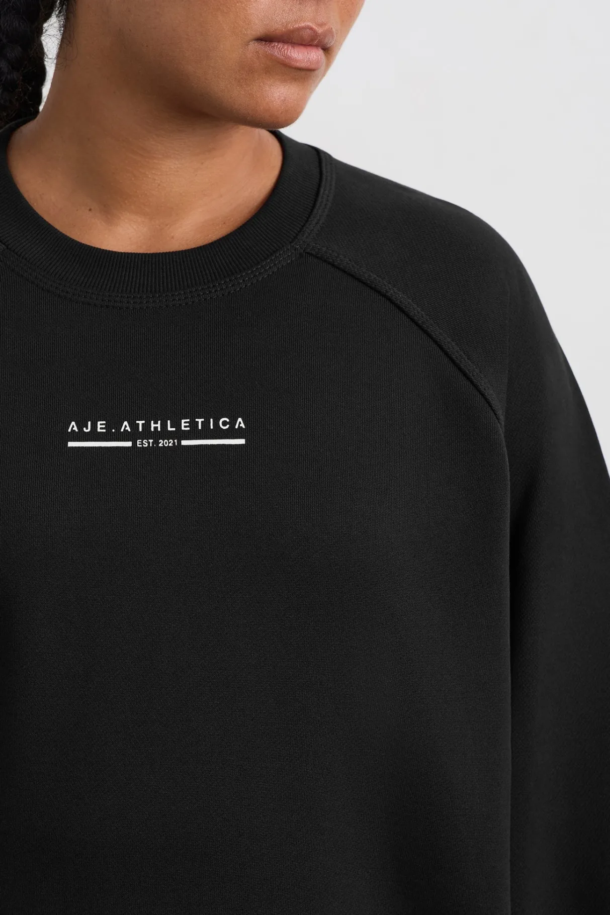 crew_neck_raglan_jumper__7.webp Cheap Aje ATHLETICA Crew Neck Raglan Jumper 436 Black