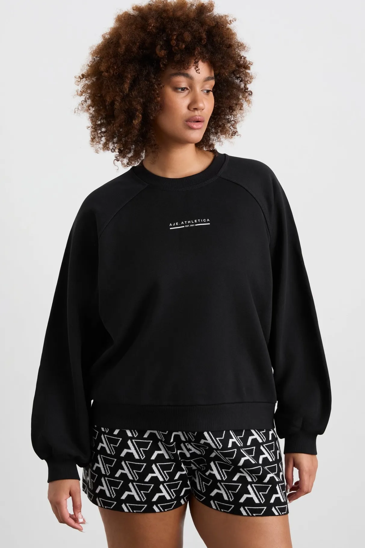 crew_neck_raglan_jumper__9.webp Cheap Aje ATHLETICA Crew Neck Raglan Jumper 436 Black