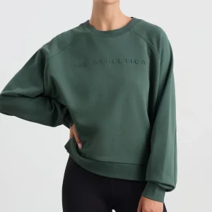 Fashion Aje ATHLETICA Crew Neck Sweater 401 Moss Green