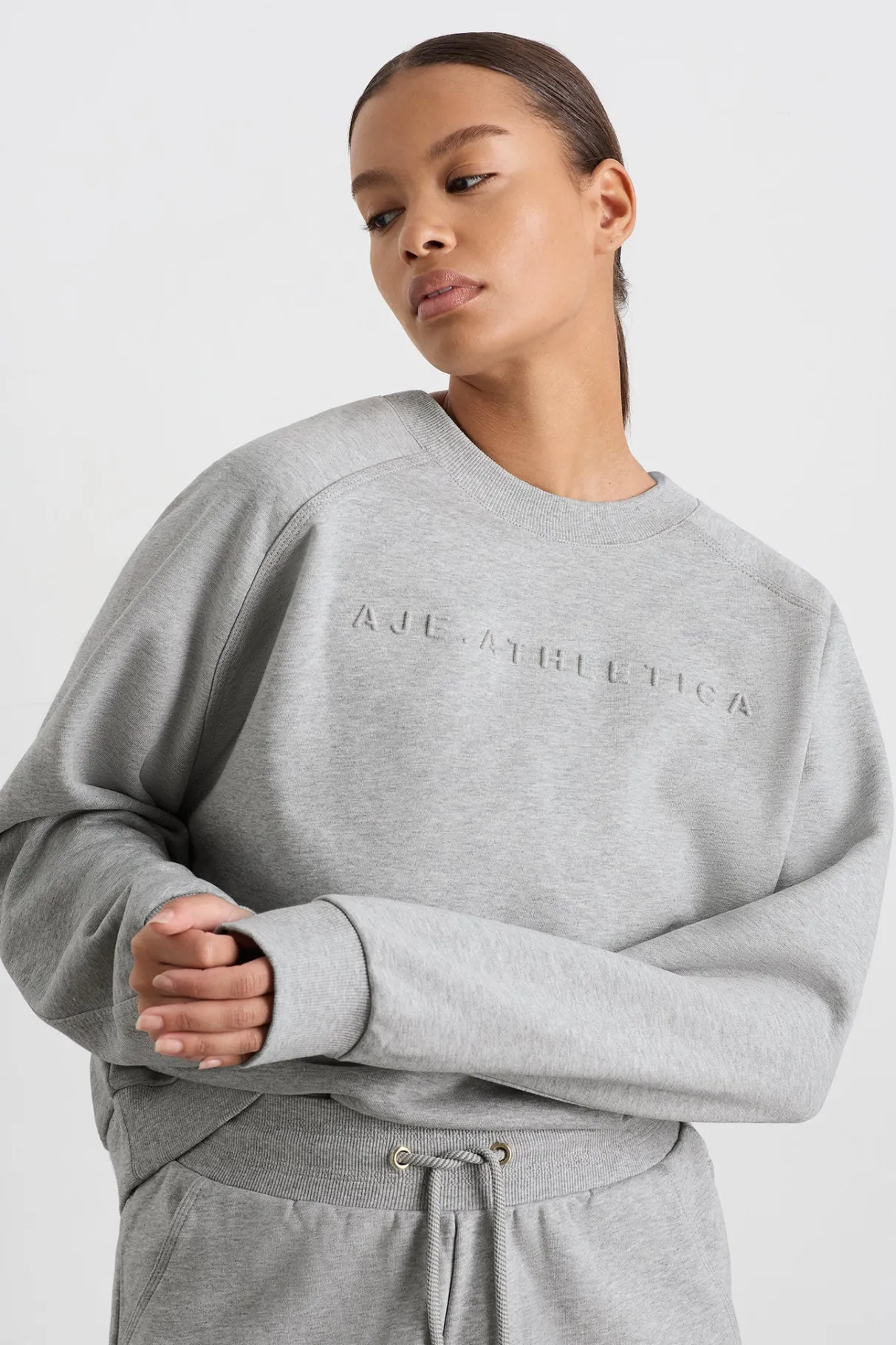 crew_neck_sweater__8-1.webp Flash Sale Aje ATHLETICA Crew Neck Sweater 401 Grey Marle