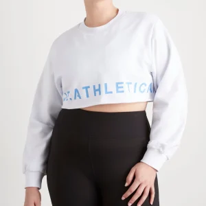 Store Aje ATHLETICA Crop Cut Out Crew Jumper 416 White/Cerulean Blue