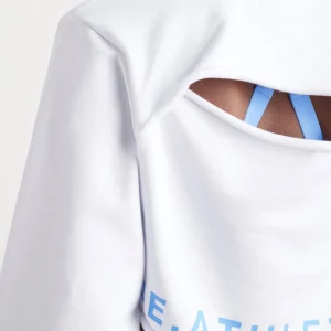 Store Aje ATHLETICA Crop Cut Out Crew Jumper 416 White/Cerulean Blue
