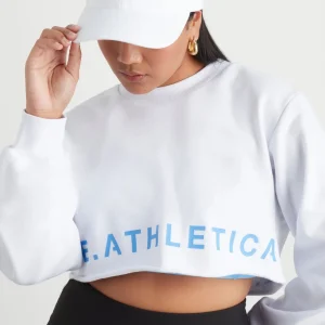Store Aje ATHLETICA Crop Cut Out Crew Jumper 416 White/Cerulean Blue