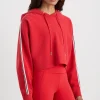 Sale Aje ATHLETICA Crop Knit Hoodie 405 Passionate Red