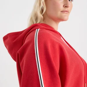 Sale Aje ATHLETICA Crop Knit Hoodie 405 Passionate Red