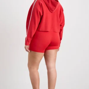 Sale Aje ATHLETICA Crop Knit Hoodie 405 Passionate Red