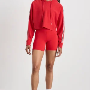 Sale Aje ATHLETICA Crop Knit Hoodie 405 Passionate Red