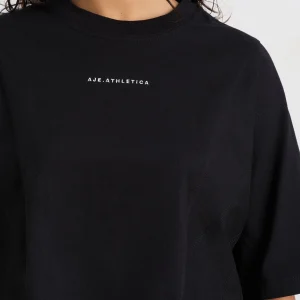 Hot Aje ATHLETICA Crop Panel Tee 105 Black