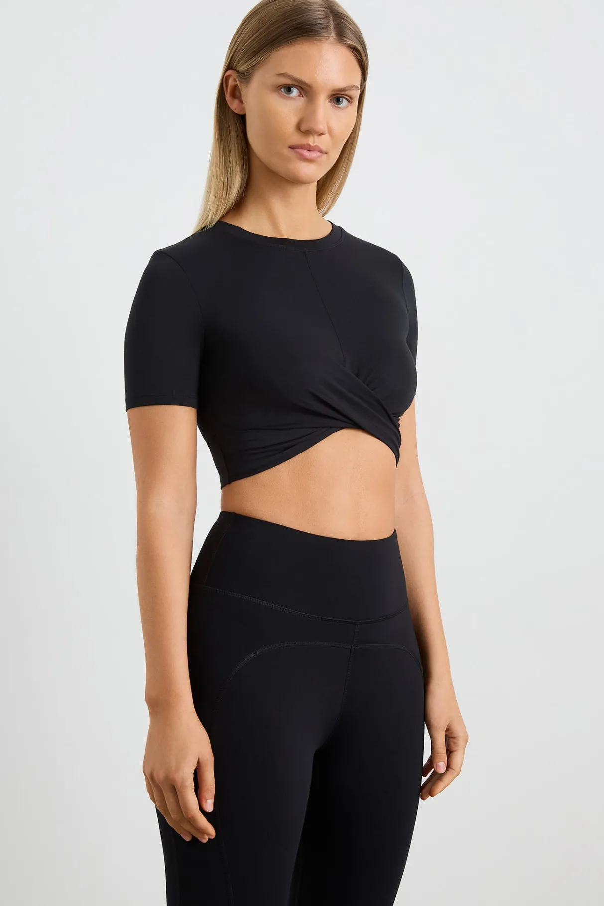 crop_twist_front_tee__0-1.webp Outlet Aje ATHLETICA Crop Twist Front Tee 130 Black