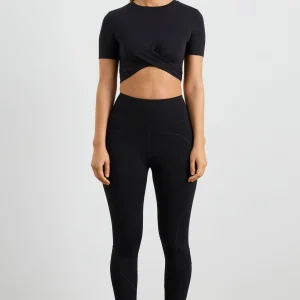 Outlet Aje ATHLETICA Crop Twist Front Tee 130 Black