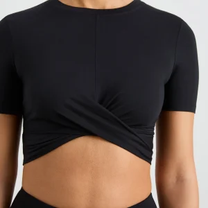 Outlet Aje ATHLETICA Crop Twist Front Tee 130 Black