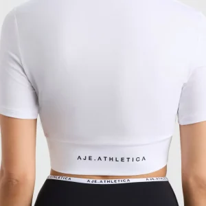 Best Aje ATHLETICA Crop Twist Front Tee 130 White