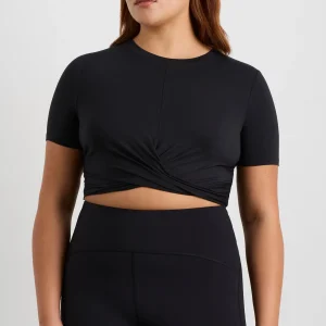 Outlet Aje ATHLETICA Crop Twist Front Tee 130 Black