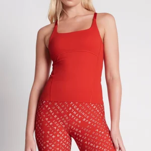 Sale Aje ATHLETICA Cropped Adjustable Strap Racerback Tank 117 Garnet Red