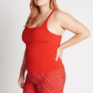 Sale Aje ATHLETICA Cropped Adjustable Strap Racerback Tank 117 Garnet Red