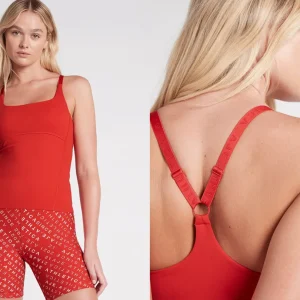 Sale Aje ATHLETICA Cropped Adjustable Strap Racerback Tank 117 Garnet Red
