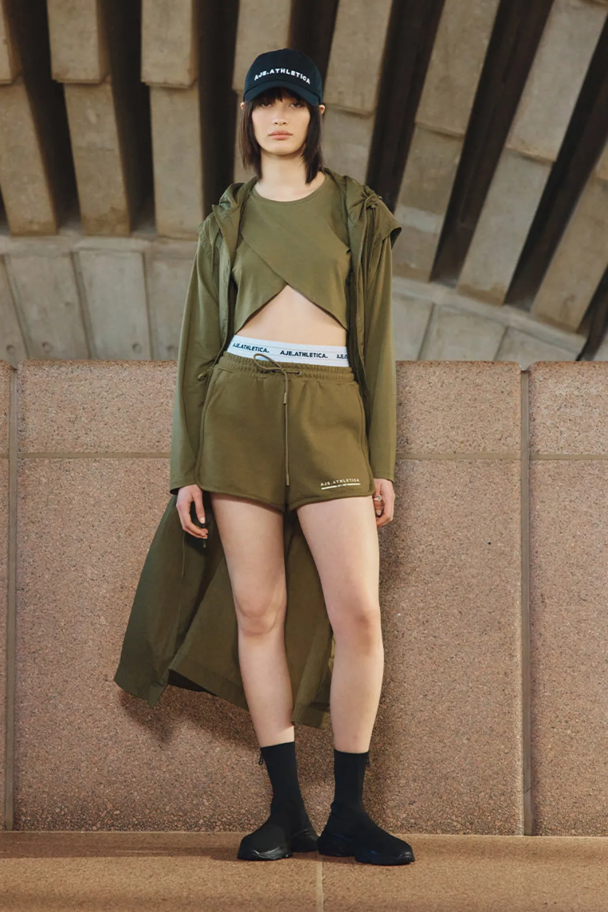 cropped_crossover_long_sleeve_top__13.webp Fashion Aje ATHLETICA Cropped Crossover Long Sleeve Top 440 Deep Khaki