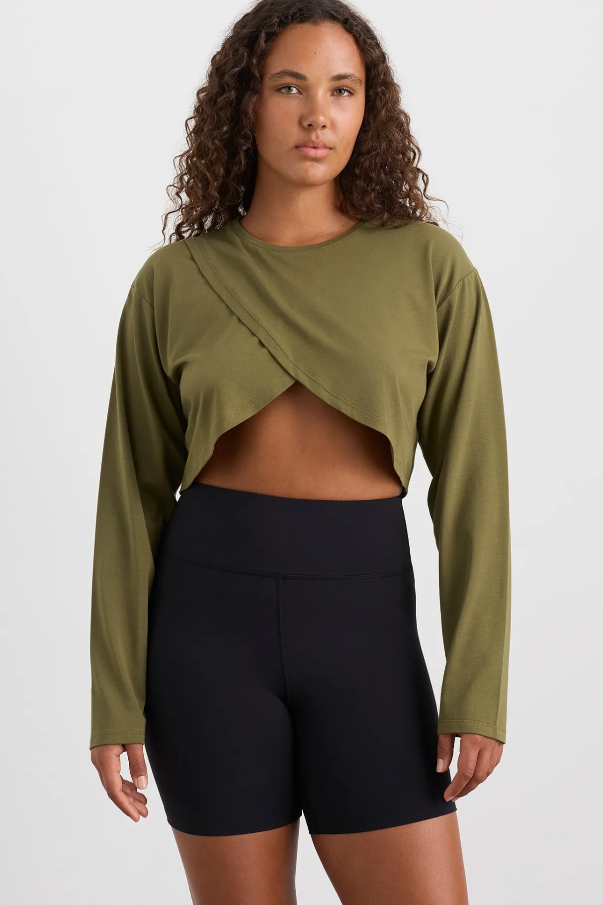 cropped_crossover_long_sleeve_top__5.webp Fashion Aje ATHLETICA Cropped Crossover Long Sleeve Top 440 Deep Khaki
