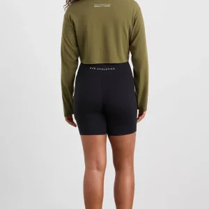 Fashion Aje ATHLETICA Cropped Crossover Long Sleeve Top 440 Deep Khaki
