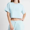 Hot Aje ATHLETICA Cropped Embossed Classic Logo T-Shirt 105 Ice Blue
