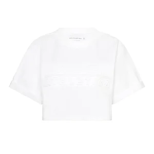 Hot Aje ATHLETICA Cropped Embossed Classic Logo T-Shirt 105 White