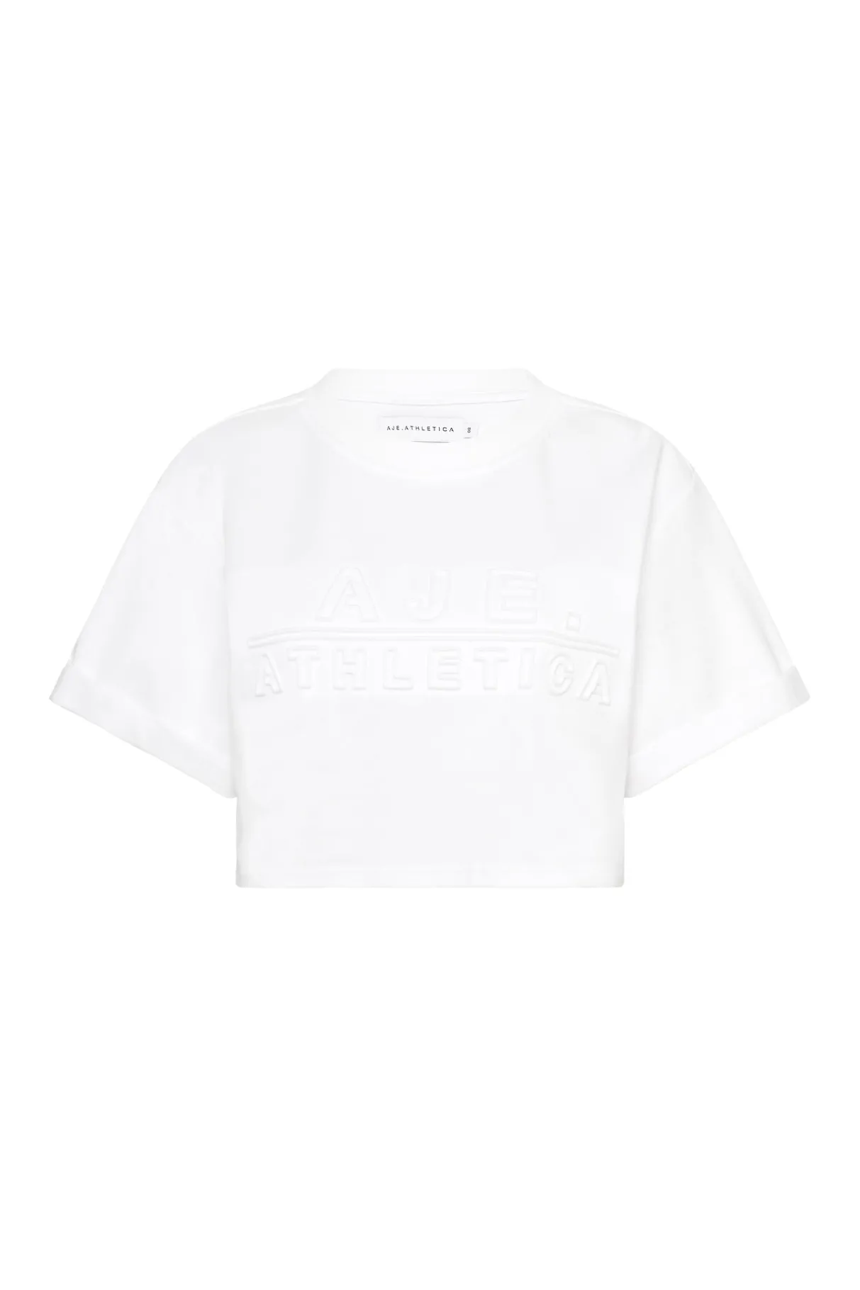 cropped_embossed_classic_logo_tshirt__1.webp Hot Aje ATHLETICA Cropped Embossed Classic Logo T-Shirt 105 White