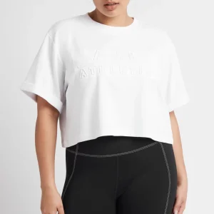 Hot Aje ATHLETICA Cropped Embossed Classic Logo T-Shirt 105 White