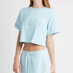 Hot Aje ATHLETICA Cropped Embossed Classic Logo T-Shirt 105 Ice Blue