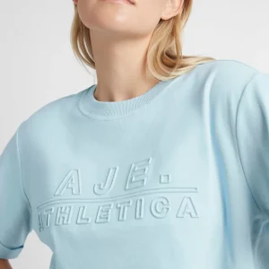 Hot Aje ATHLETICA Cropped Embossed Classic Logo T-Shirt 105 Ice Blue