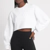 Best Sale Aje ATHLETICA Cropped Embossed Logo Crew Jumper 413 White