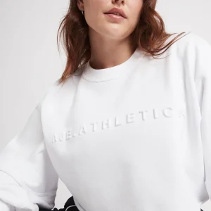 Best Sale Aje ATHLETICA Cropped Embossed Logo Crew Jumper 413 White