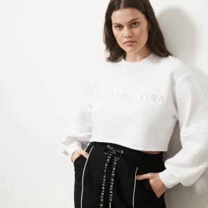 Best Sale Aje ATHLETICA Cropped Embossed Logo Crew Jumper 413 White
