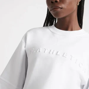 Best Sale Aje ATHLETICA Cropped Embossed Logo Crew Jumper 413 White