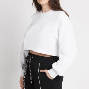 Best Sale Aje ATHLETICA Cropped Embossed Logo Crew Jumper 413 White