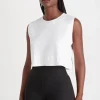 Shop Aje ATHLETICA Cropped Embossed Signature Logo Tank 106 White