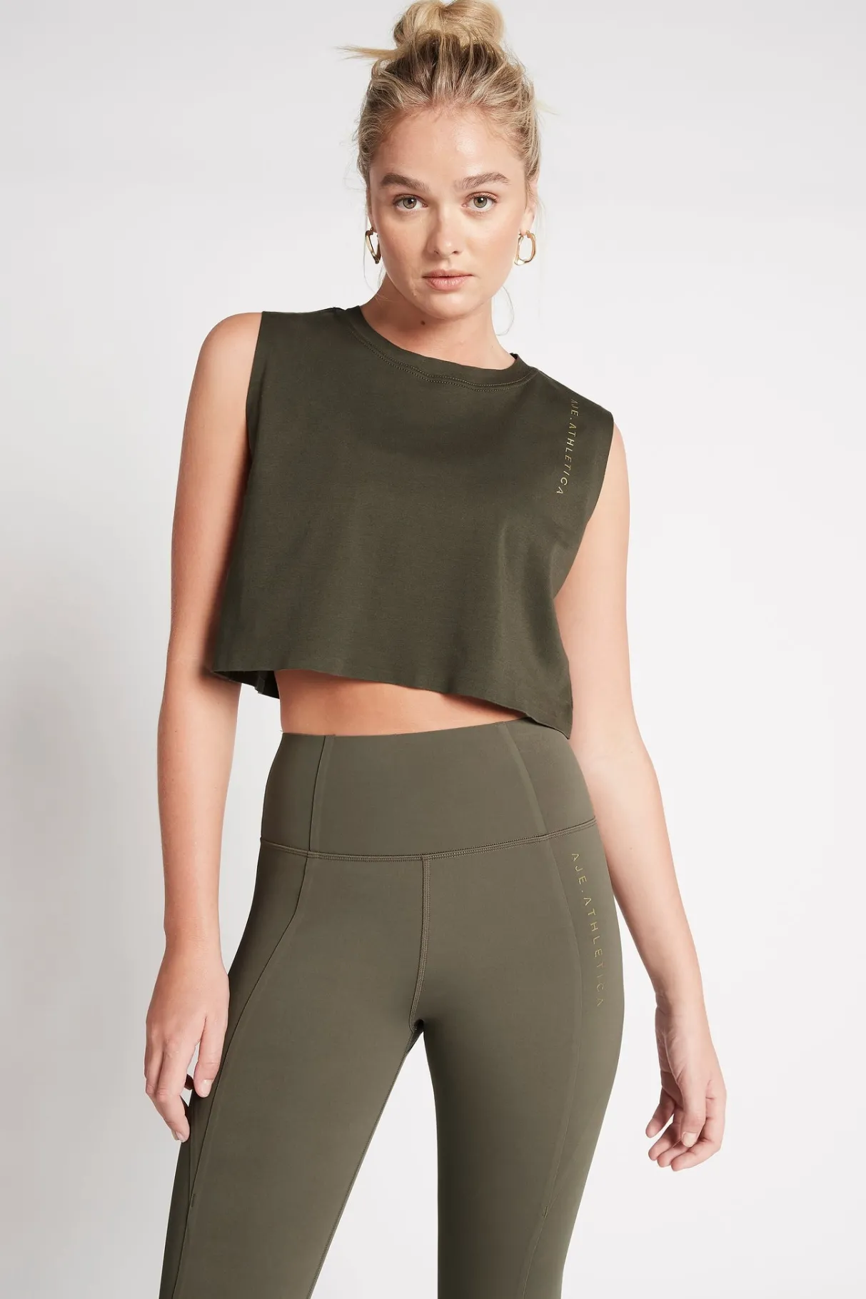 cropped_embossed_signature_logo_tank__0-4.webp Best Aje ATHLETICA Cropped Embossed Signature Logo Tank 112 Forest Green