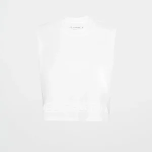 Shop Aje ATHLETICA Cropped Embossed Signature Logo Tank 106 White