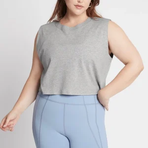 Online Aje ATHLETICA Cropped Embossed Signature Logo Tank 112 Grey Marle