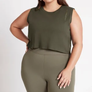 Best Aje ATHLETICA Cropped Embossed Signature Logo Tank 112 Forest Green